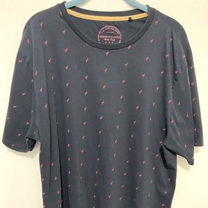 Denim & Flower Black w/ Pink Flamingos